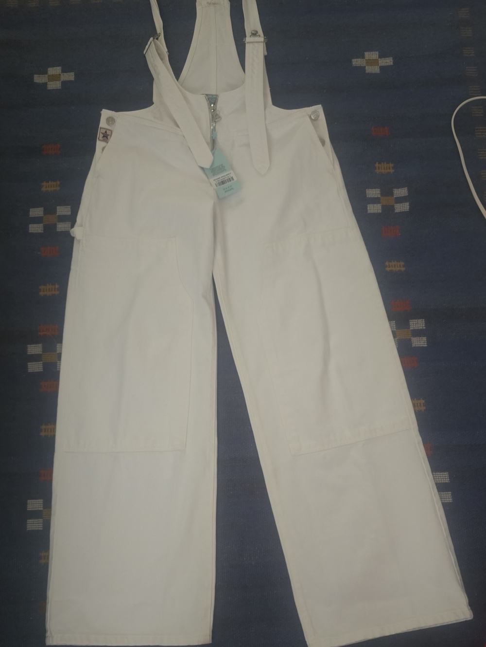 REVICE White Boot-Cut Overalls Jeans with Wide Legs